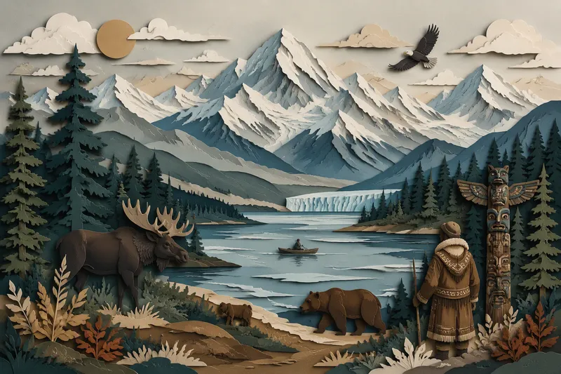 Alaskan luonnonmaisema ja vuoristo Alaskan luonnonmaisema ja vuoristo