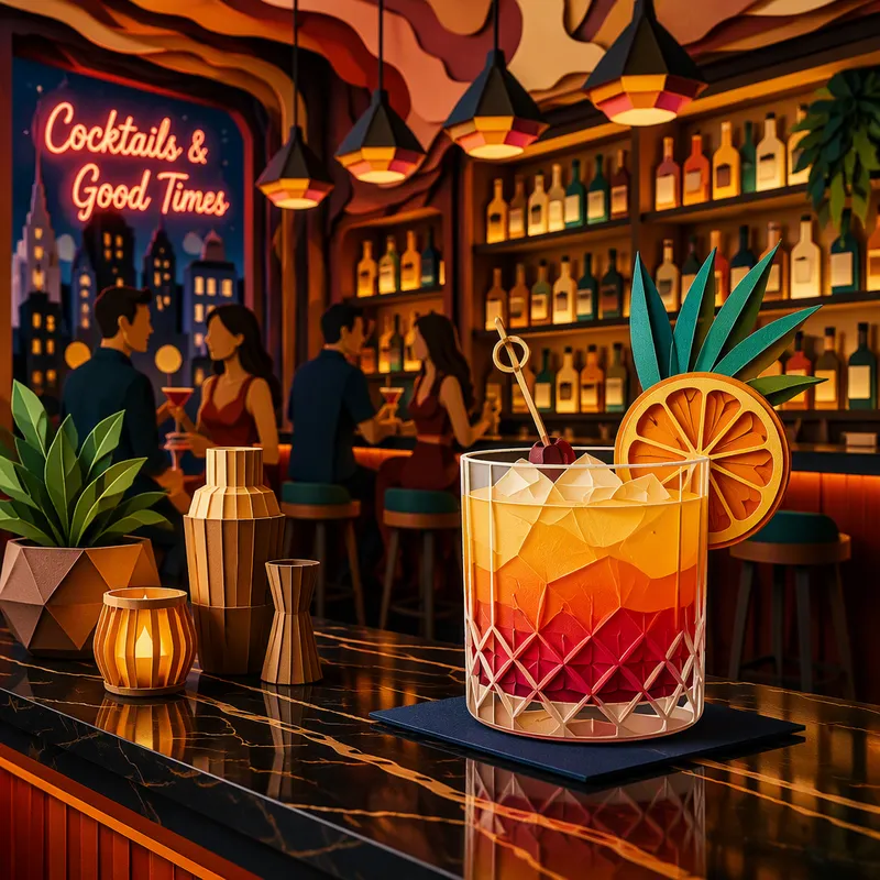 Moderni cocktailjuoma baaritiskin äärellä Moderni cocktailjuoma baaritiskin äärellä