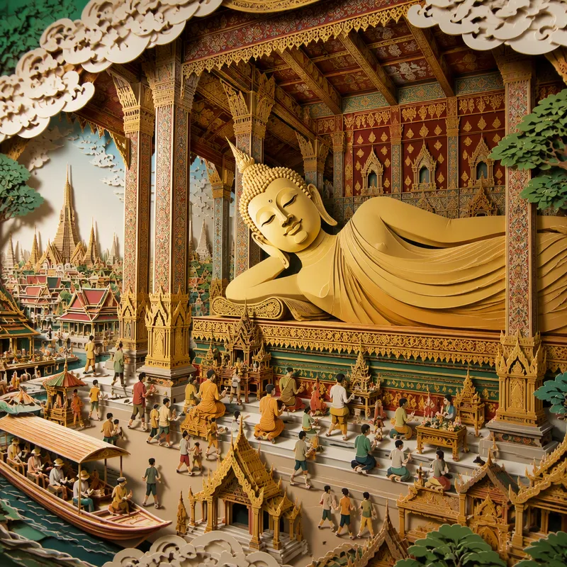 Makaava Buddha-patsas temppelissä Makaava Buddha-patsas temppelissä