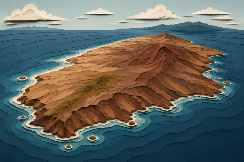 Kahoolawe-saaren karu maisema keskellä Tyyneltämereltä