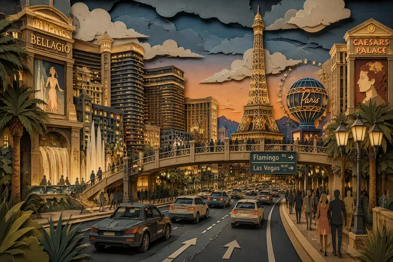 Ihmisiä kävelemässä Las Vegasin valaistulla pääkadulla Ihmisiä kävelemässä Las Vegasin valaistulla pääkadulla