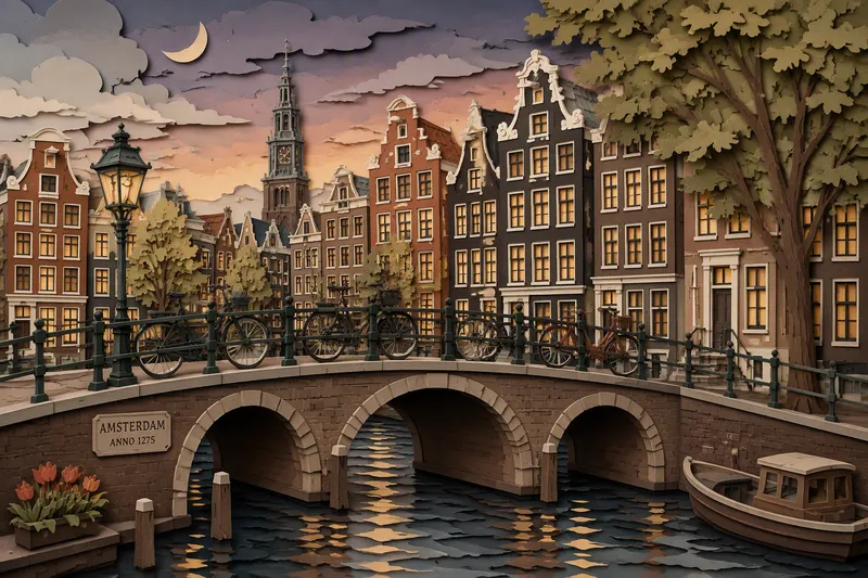 Historiallisia kanavataloja ja polkupyöriä Amsterdamissa Historiallisia kanavataloja ja polkupyöriä Amsterdamissa