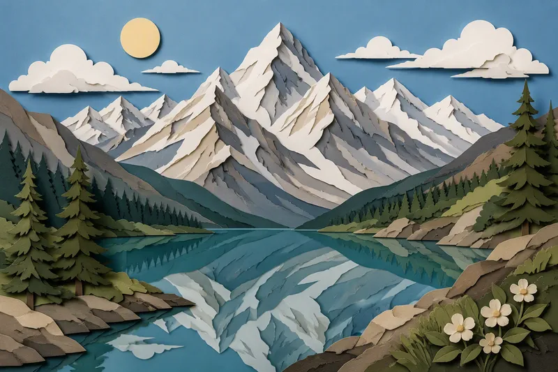Alaskan maisema kesällä vuorineen ja järvineen Alaskan maisema kesällä vuorineen ja järvineen
