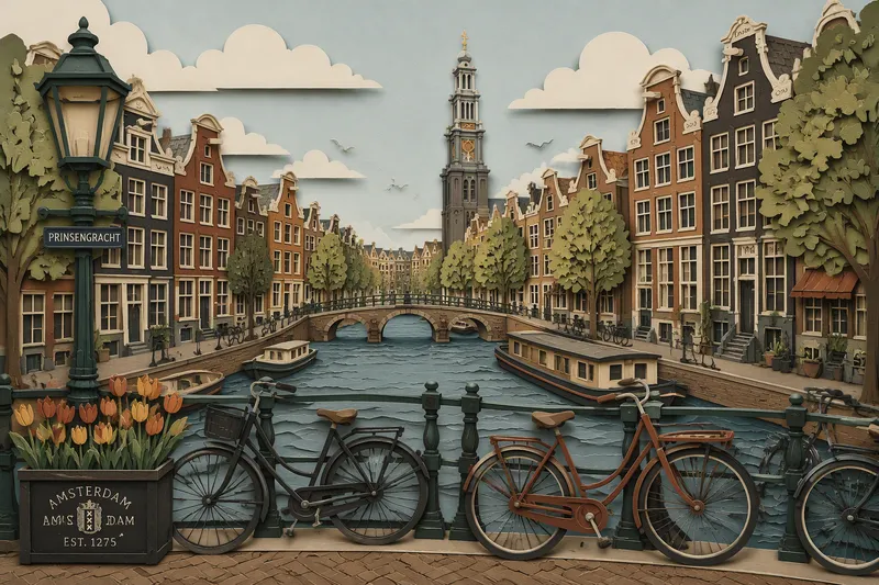 Amsterdamin historialliset kanavat ja kapeat talot