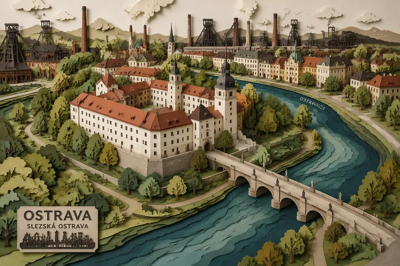Ostravan historiallinen linna ja ympäröivä maisema
