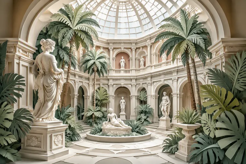 Museon valoisa sisäpiha ja veistoksia Museon valoisa sisäpiha ja veistoksia