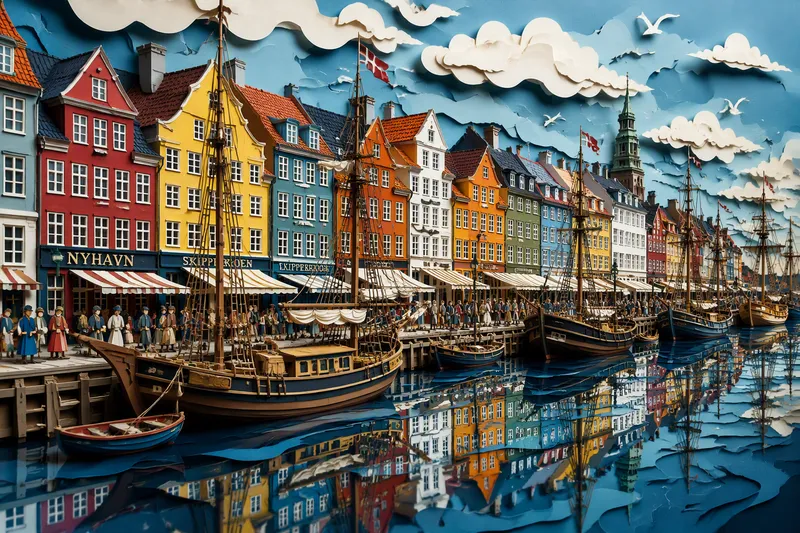 Kööpenhaminan Nyhavnin värikkäät talot ja historiallinen satama Kööpenhaminan Nyhavnin värikkäät talot ja historiallinen satama