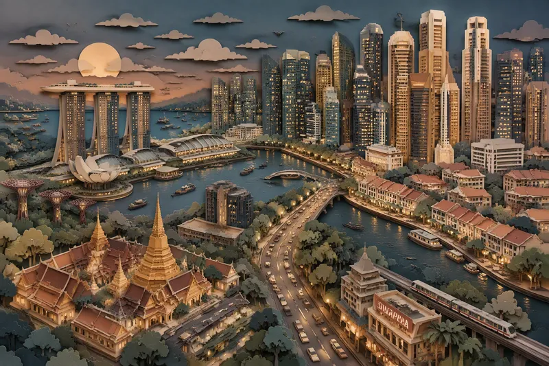 Moderni kaupunkimaisema Vietnamissa hämärän aikaan Moderni kaupunkimaisema Vietnamissa hämärän aikaan