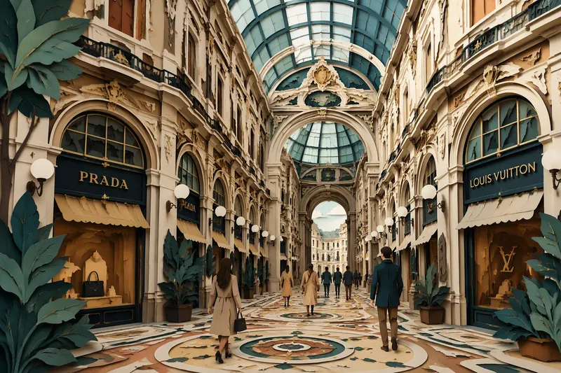Tyylikäs historiallinen ostosgalleria Milanossa Tyylikäs historiallinen ostosgalleria Milanossa