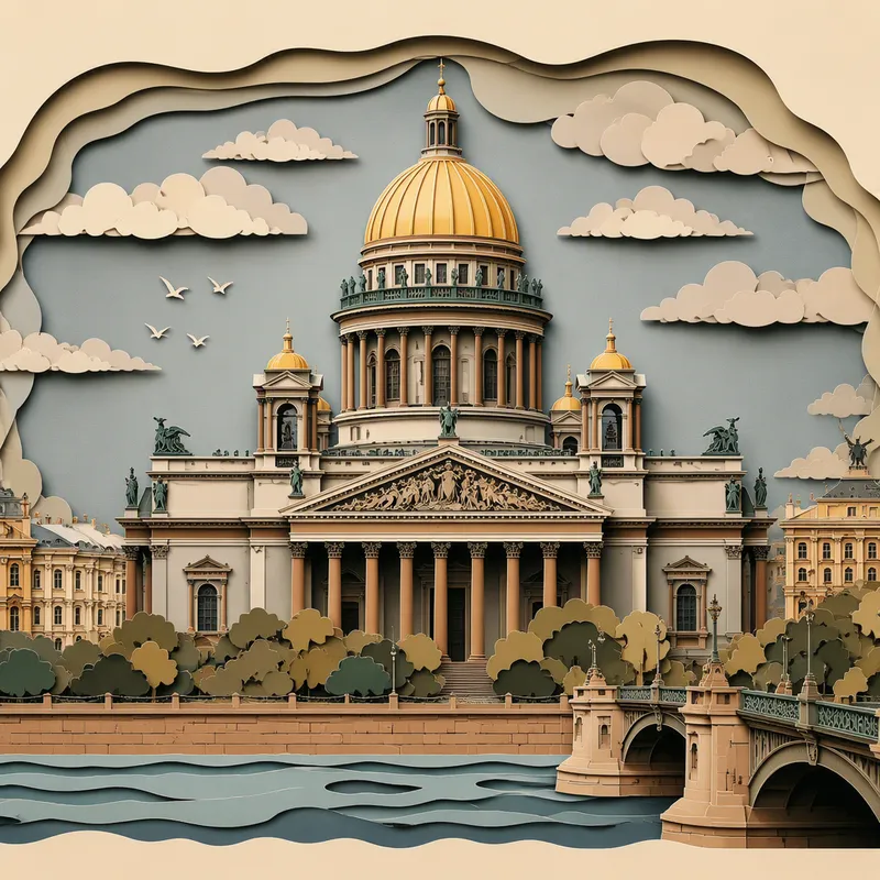 Majesteettinen katedraali ja sen kultainen kupoli Majesteettinen katedraali ja sen kultainen kupoli