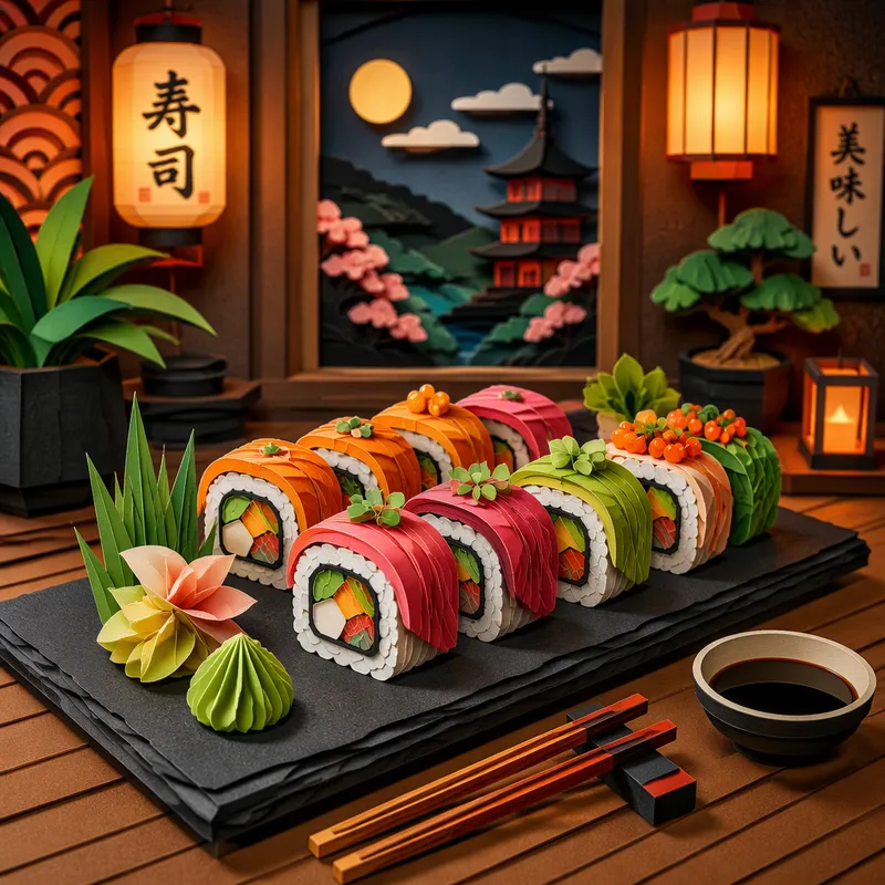 Modernia sushia ja japanilaisia makuja ravintolassa Modernia sushia ja japanilaisia makuja ravintolassa