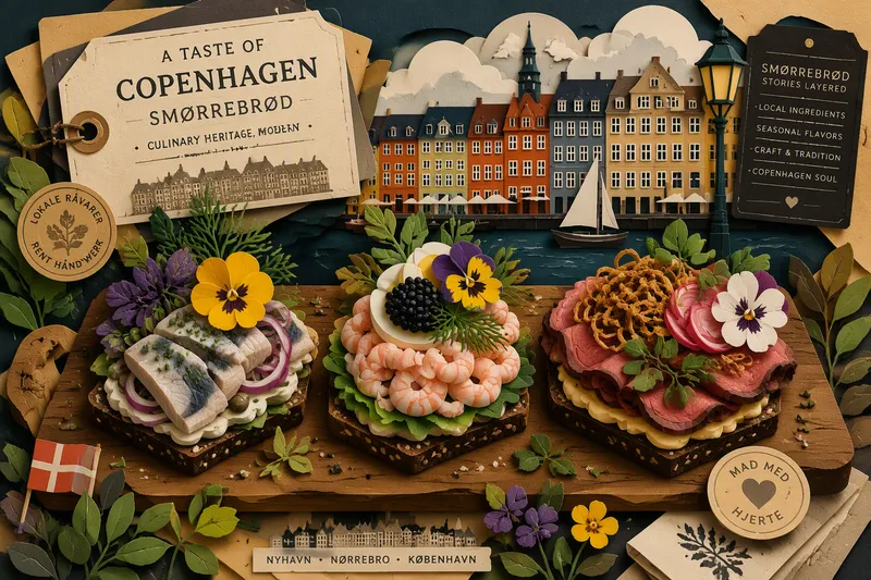 Perinteinen tanskalainen smørrebrød-annos