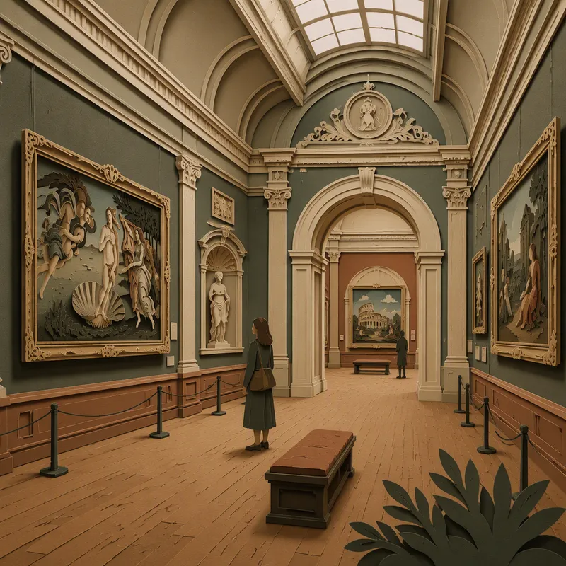 Museon galleriatila täynnä klassista taidetta