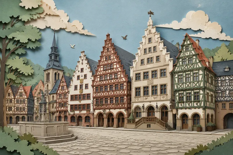 Historiallinen Römer-kaupungintalo Frankfurtin vanhassakaupungissa Historiallinen Römer-kaupungintalo Frankfurtin vanhassakaupungissa