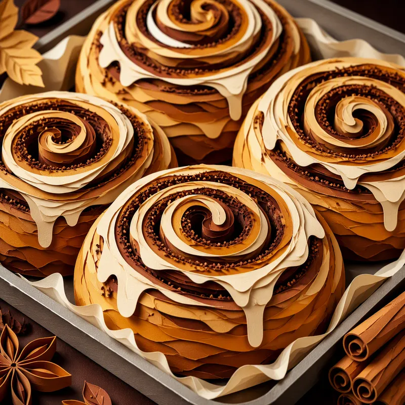 Makeita kanelilla maustettuja franzbrötchen-leivonnaisia
