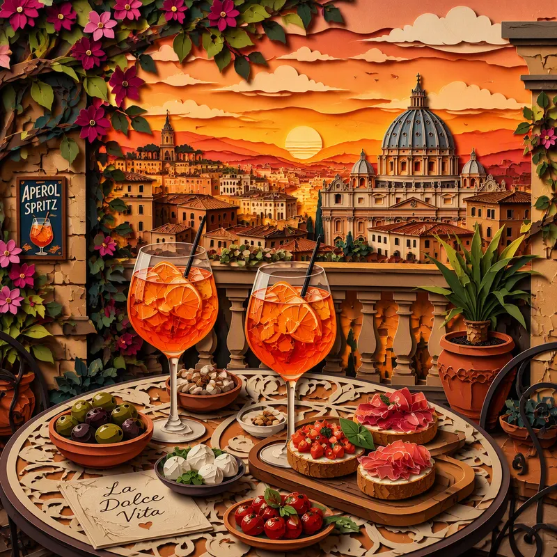 Aperol Spritz -cocktaileja aperitivo-hetkellä Aperol Spritz -cocktaileja aperitivo-hetkellä