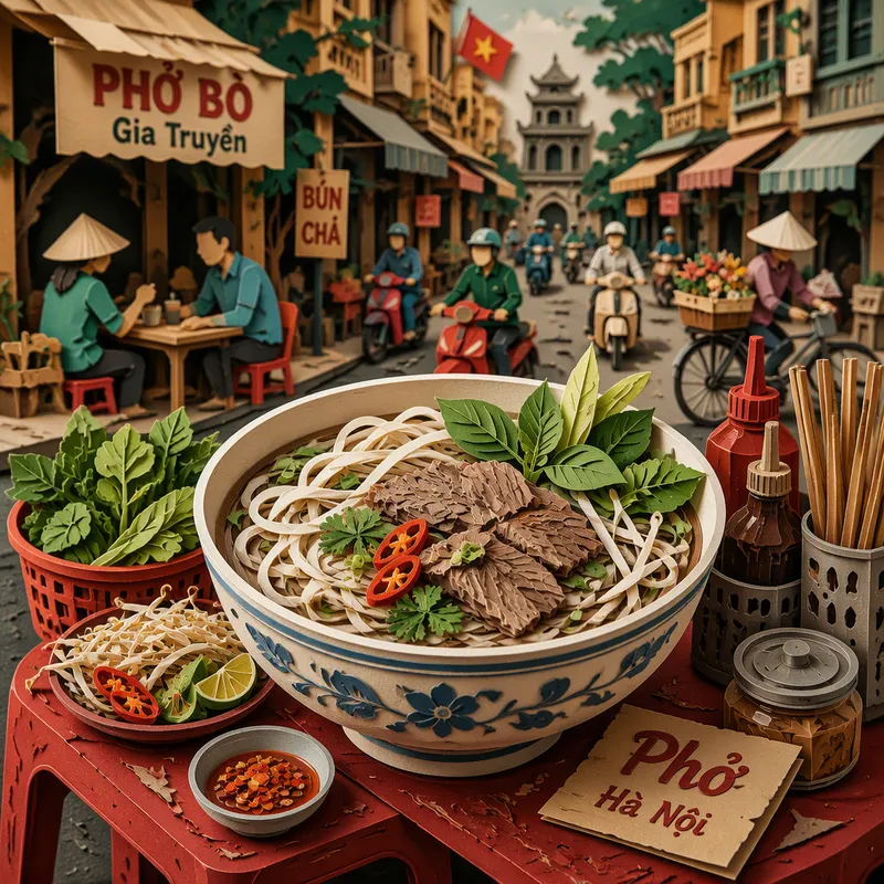 Perinteinen vietnamilainen nuudelikeitto eli pho
