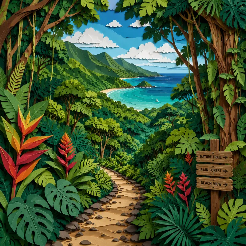 Vehreä vaellusreitti Saint Lucian sademetsässä