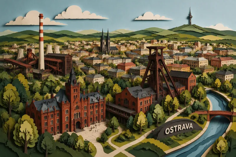 Ostravan kaupunkinäkymä ja teollisuusperintö
