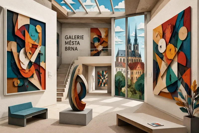 Moderni taidegalleria valoisassa tilassa