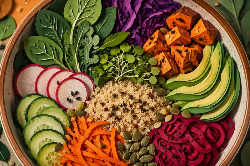 Värikäs ja terveellinen Buddha Bowl -annos